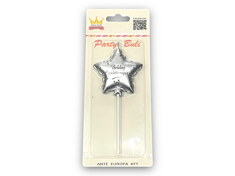 Gyertya kis ezüst star 897190