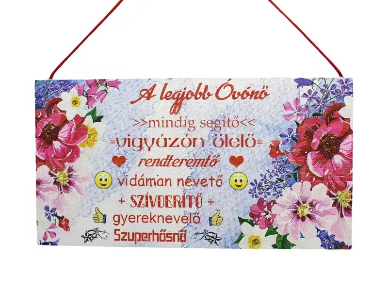 Fatábla N.A legj.Óvónő/virágok
