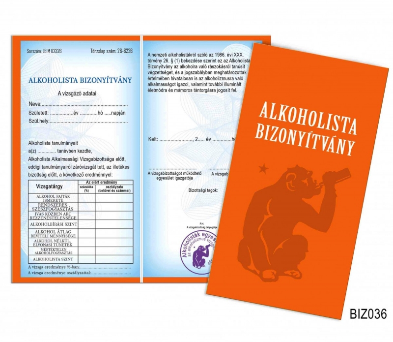 Bizonyítvány BIZ036