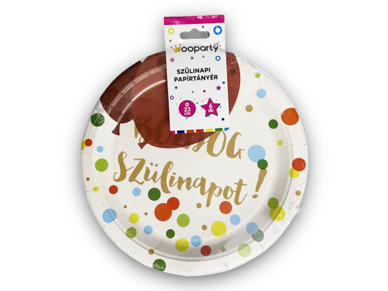Papírtányér 6pcs 23cm 8915516